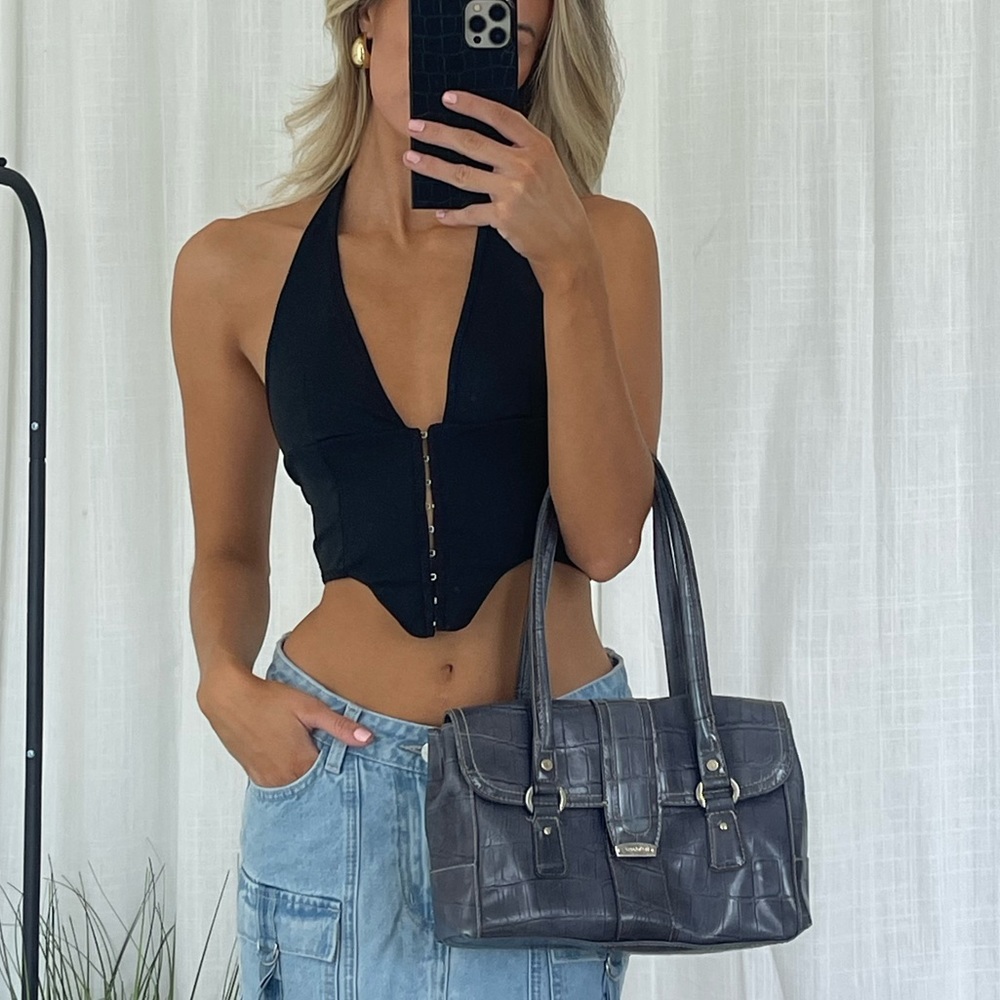 Denim look Liz Claiborne shoulder bag vintage